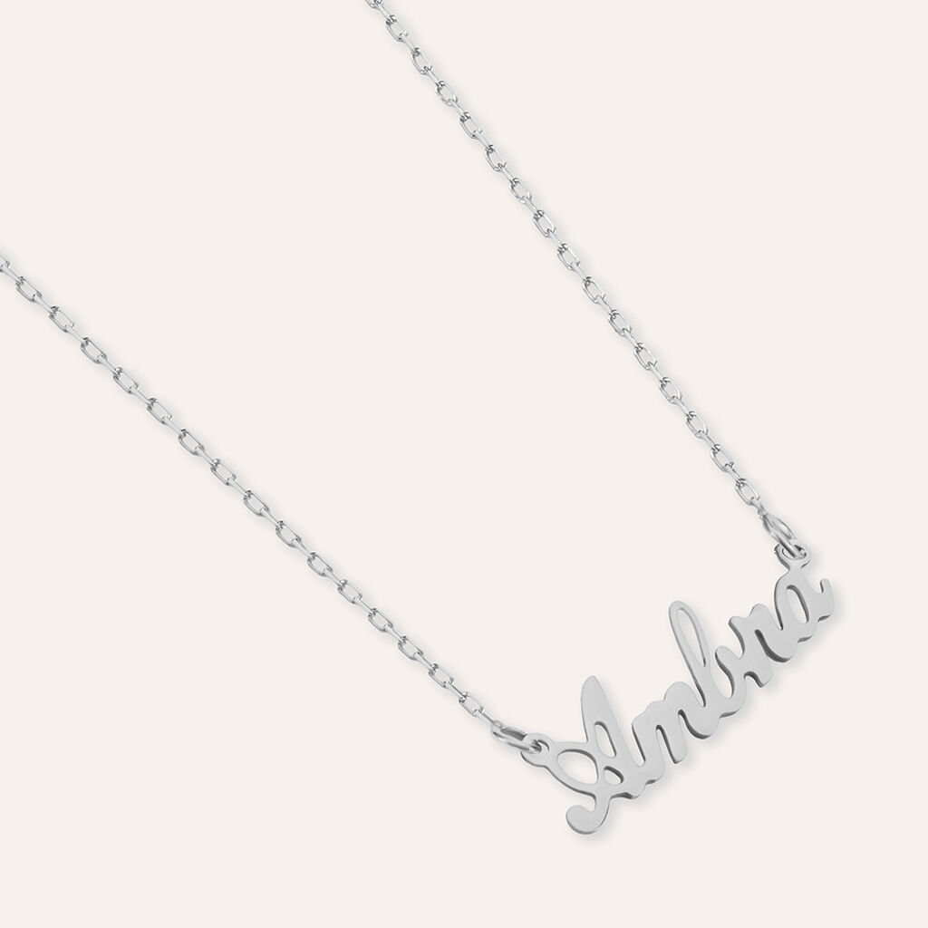 Collana Ambra Gold Names Oro Bianco