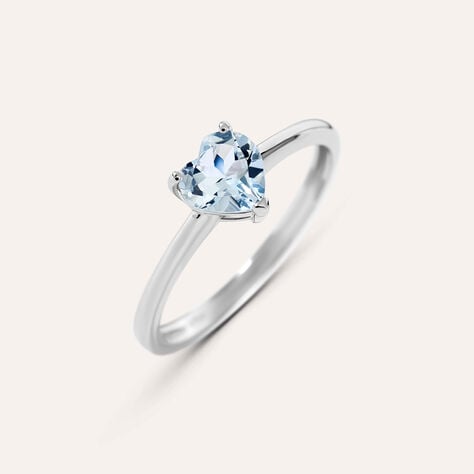 Anello Solitario Acquamarina Oro Bianco Acquamarina - Anelli con Pietre Donna | Stroili
