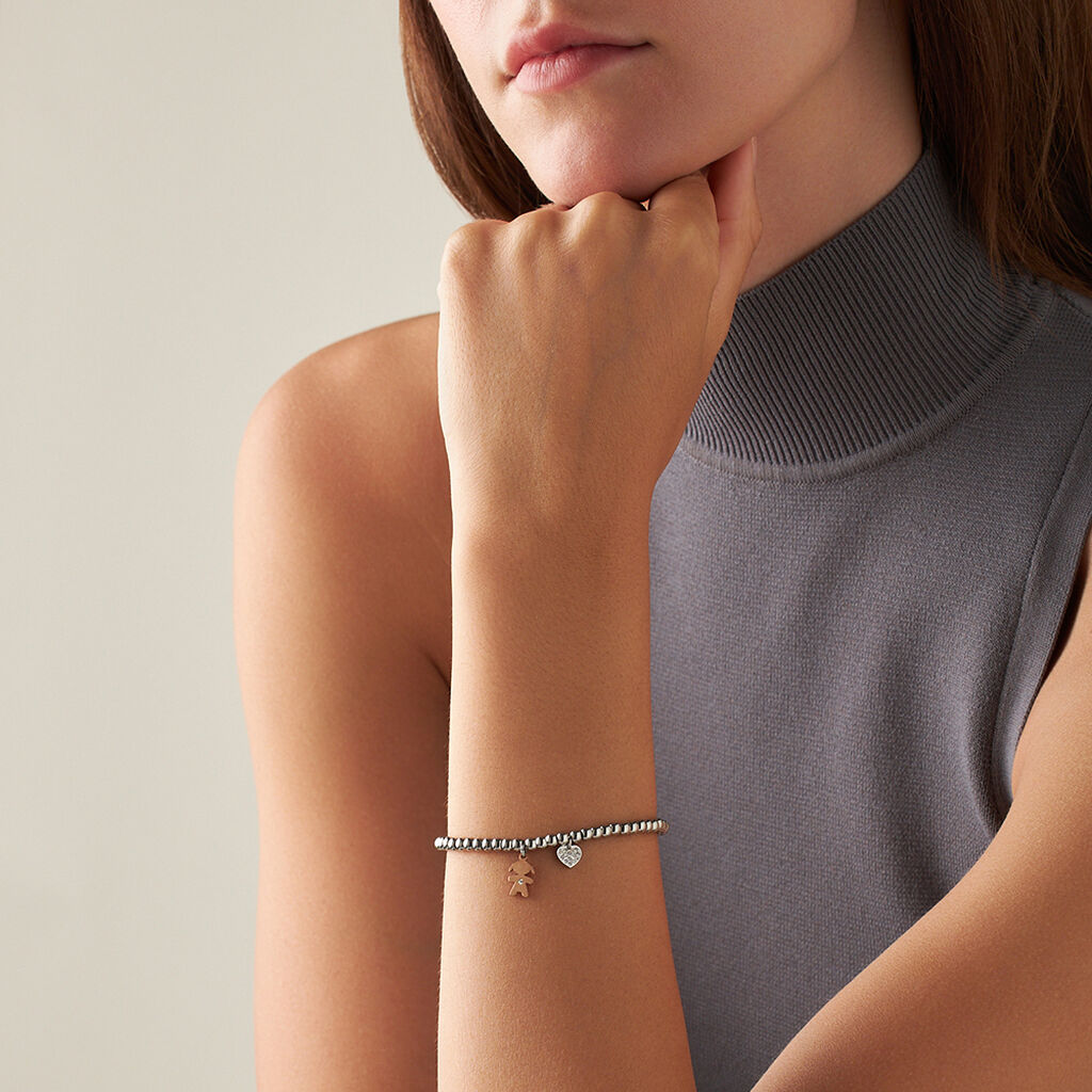 Bracciale Lady Chic Acciaio Bicolore Bianco / Rosa Cubic Zirconia - Bracciali Donna | Stroili