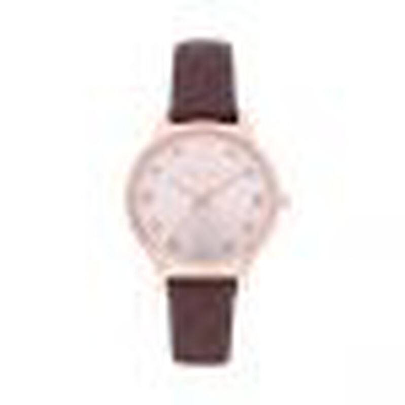 Orologio linea Formentera solo tempo cinturino in pelle marrone e cassa rose gold - Orologi  | Stroili