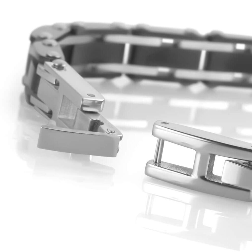Bracciale Man Code Acciaio Bicolore Bianco / Nero - Bracciali Uomo | Stroili