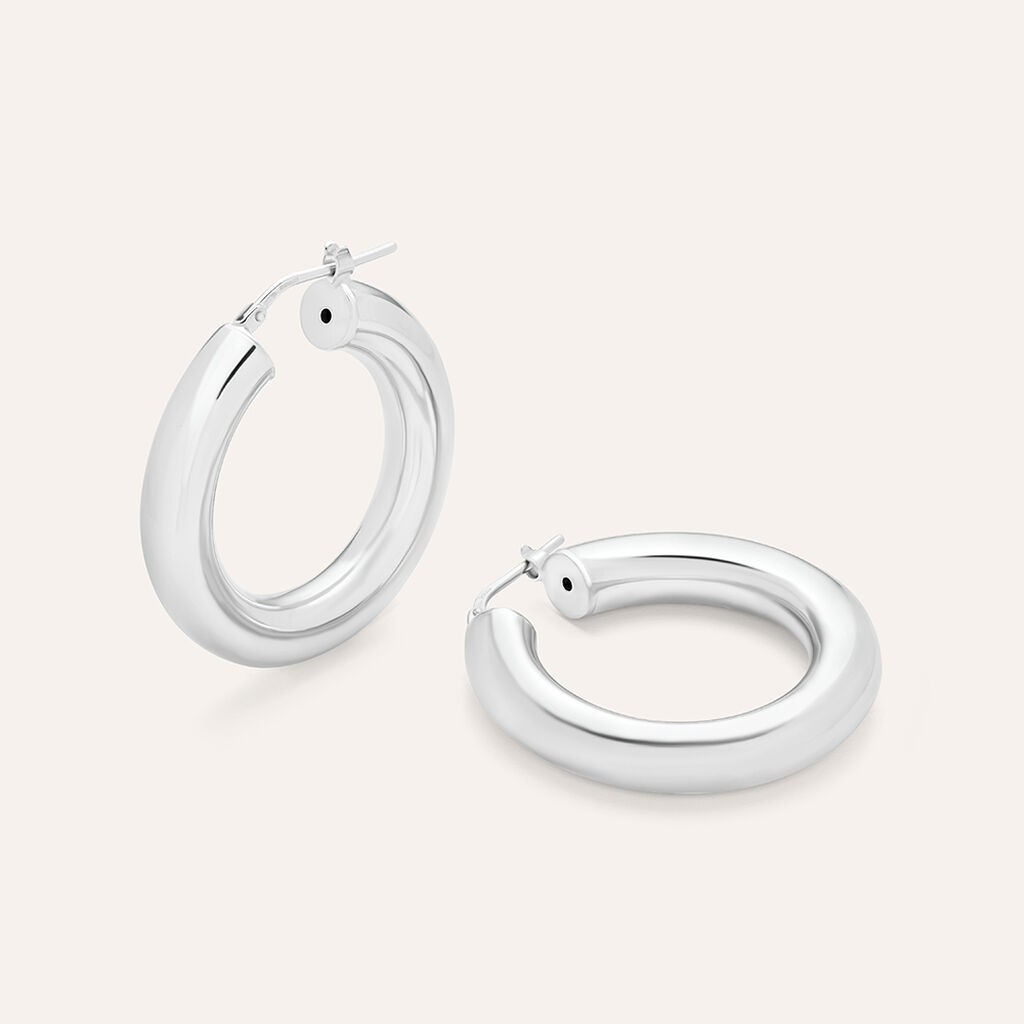 Orecchini A Cerchio Silver Collection Argento Rodiato - Orecchini a Cerchio Donna | Stroili