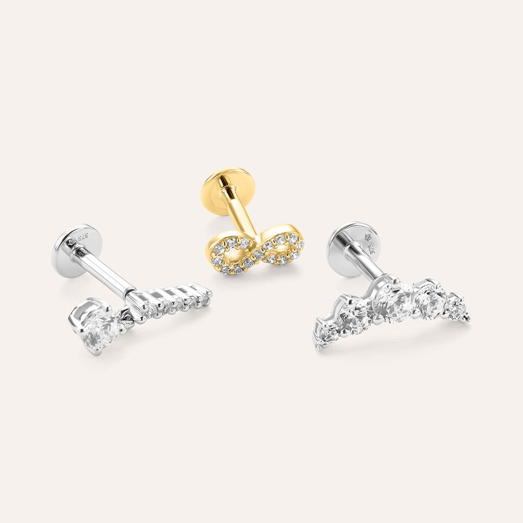 Piercing Orecchio Bon Ton Oro Bianco Cubic Zirconia - Gioielli Donna | Stroili