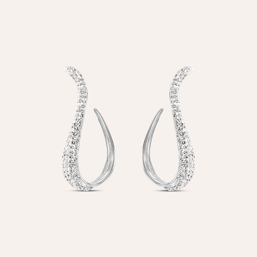 Orecchini Pendenti Aura Acciaio Cristallo