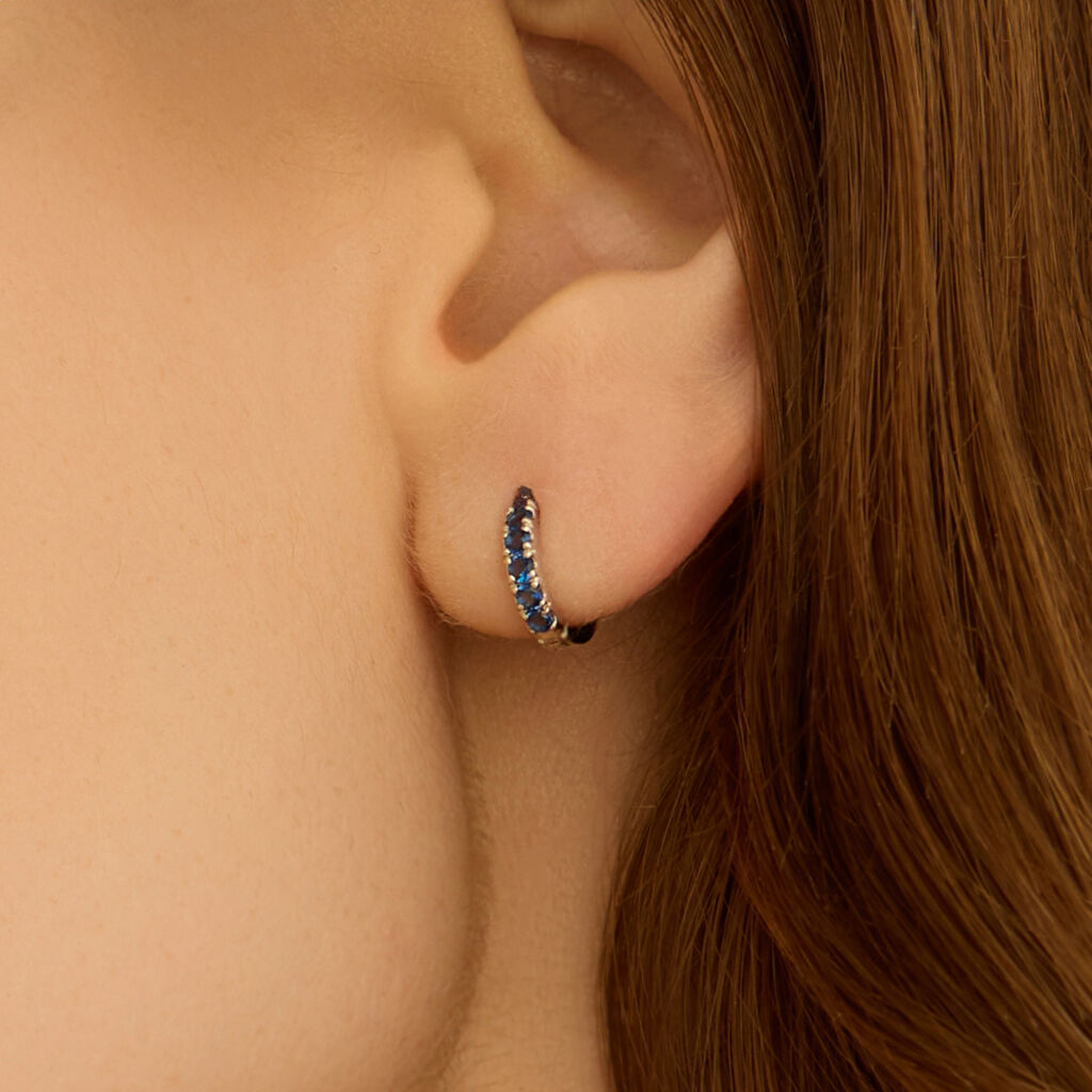 Orecchini A Cerchio Toujours Oro Bianco Cubic Zirconia