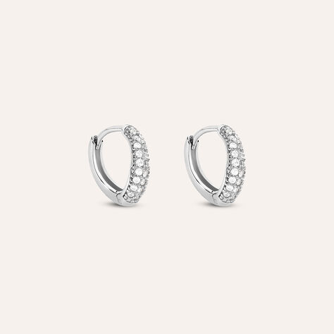Orecchini A Cerchio Silver Shine Argento Rodiato Cubic Zirconia - Gioielli Donna | Stroili