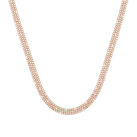 Collana multifilo in metallo rosato con strass - Collane Donna | Stroili