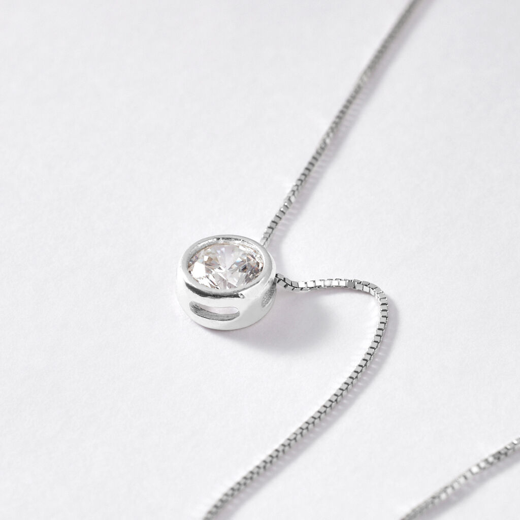 Collana Punto Luce Claire Oro Bianco Cubic Zirconia - Collane Punto Luce Donna | Stroili
