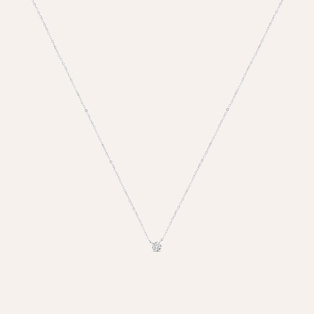 Collana Punto Luce Claire Oro Bianco Cubic Zirconia