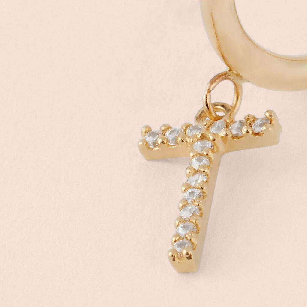 Mono Orecchino A Cerchio Toujours Oro Giallo Cubic Zirconia