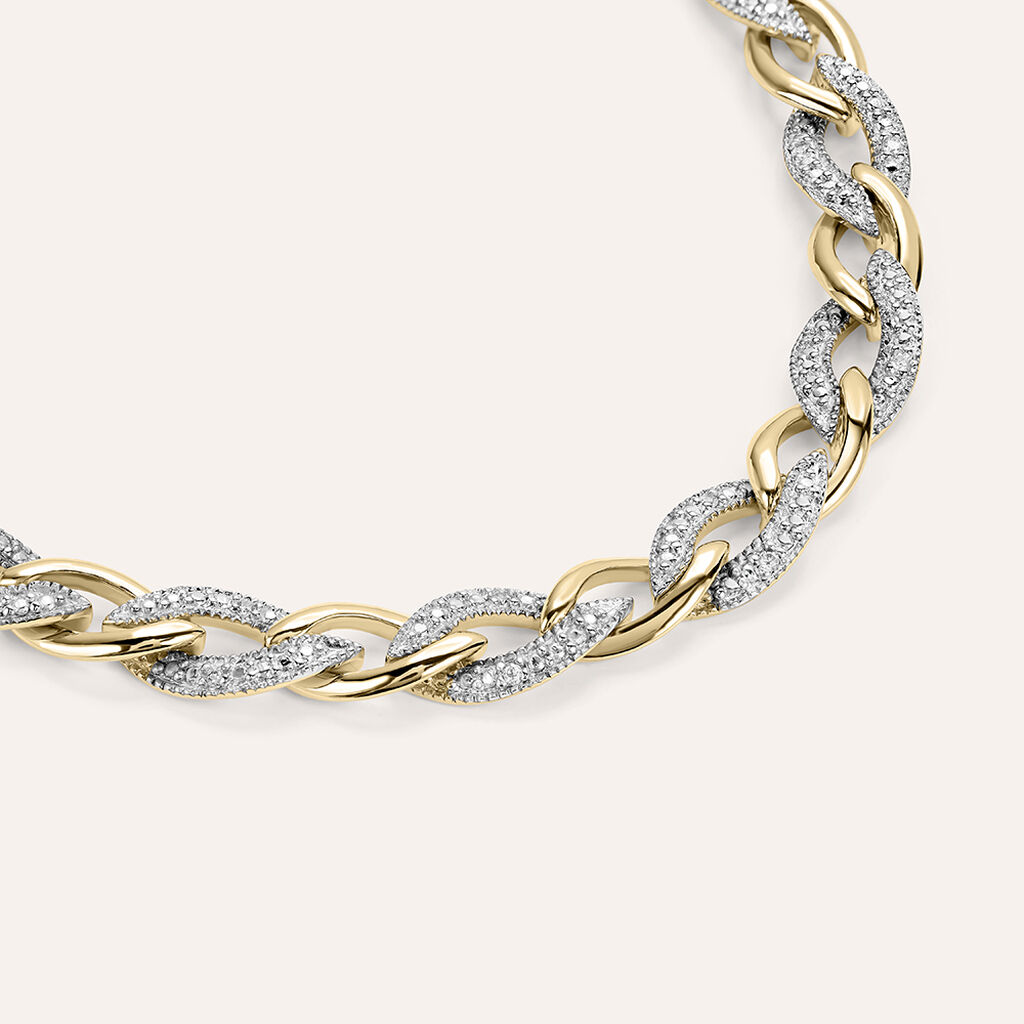 Bracciale Catena Golden Dream Placcato Oro Giallo Cubic Zirconia - Bracciali Amicizia Donna | Stroili