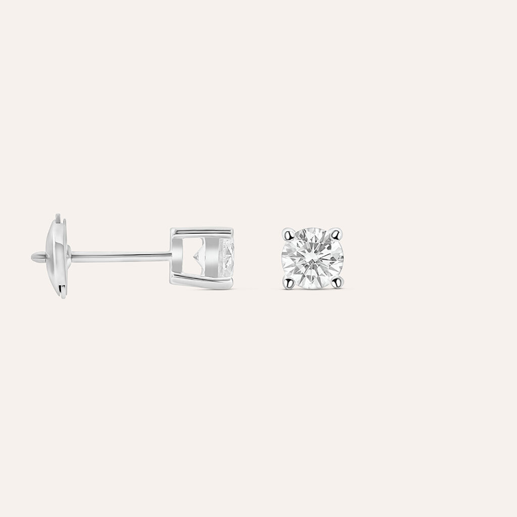 Orecchini Lobo Punto Luce Diamade Oro Bianco Diamante Lab-Grown - Orecchini a Lobo Donna | Stroili