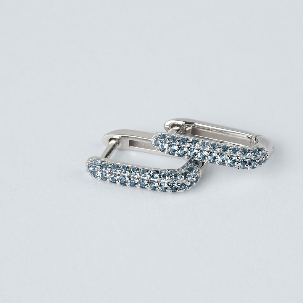 Orecchini A Cerchio Silver Rainbow Argento Rodiato Cubic Zirconia