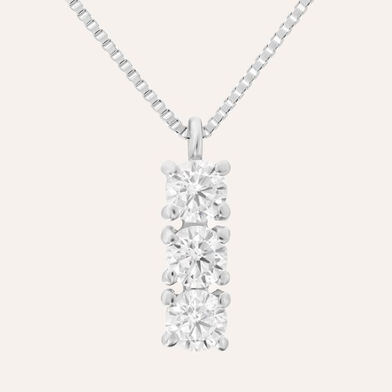 Collana Trilogy Claire Oro Bianco Cubic Zirconia - Collane Donna | Stroili
