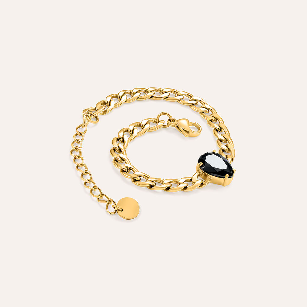 Bracciale Catena Lady Code Acciaio Dorato Cristallo - Bracciali Donna | Stroili