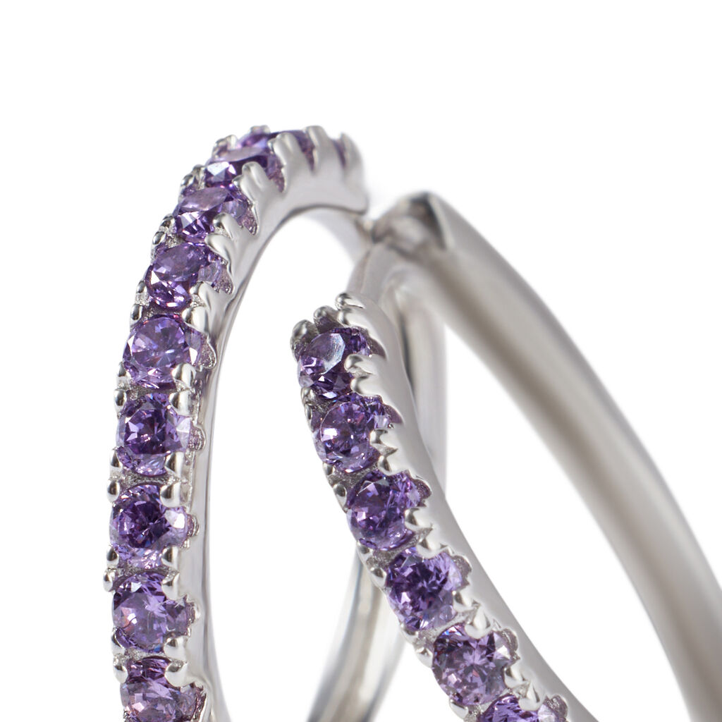Orecchini A Cerchio Silver Rainbow Argento Rodiato Cubic Zirconia - Orecchini a Cerchio Donna | Stroili