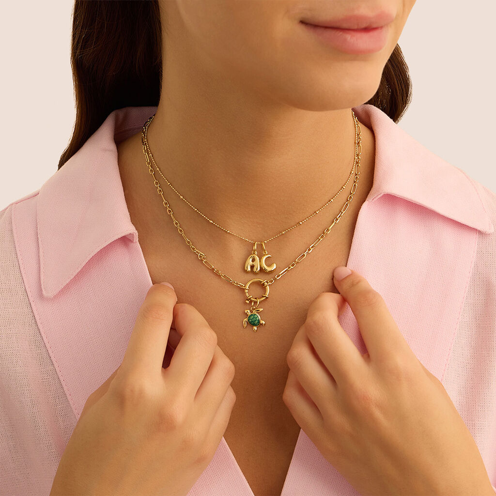 Pendente Love Beats Argento Dorato