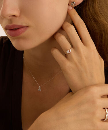 Anello Semi-eternity Claire Oro Bianco Cubic Zirconia