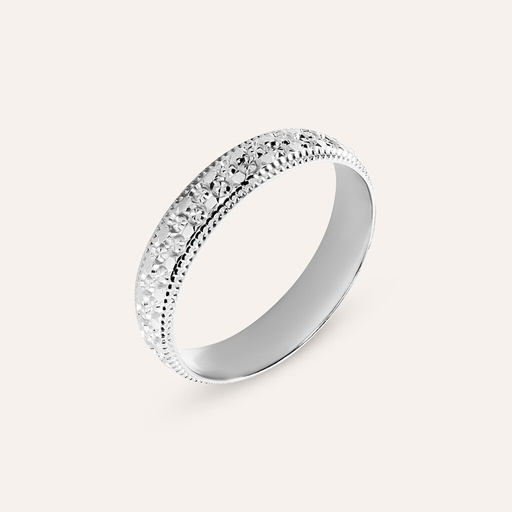 Fede Classica Diamantata 4 mm Oro Bianco