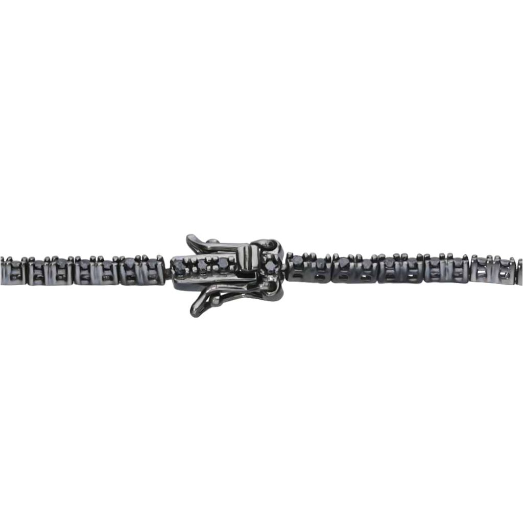 Bracciale Tennis Gentleman Argento Nero Cubic Zirconia - Bracciali Tennis Uomo | Stroili