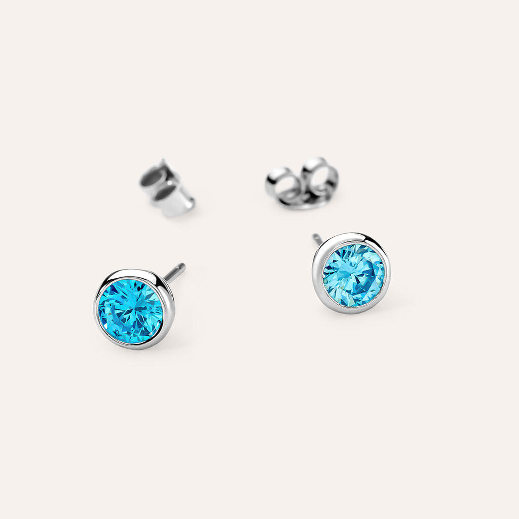 Orecchini Lobo Punto Luce Silver Rainbow Argento Rodiato Cubic Zirconia