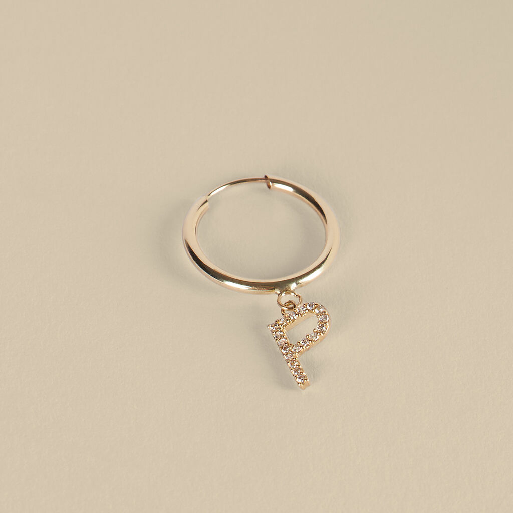 Mono Orecchino A Cerchio Toujours Oro Giallo Cubic Zirconia