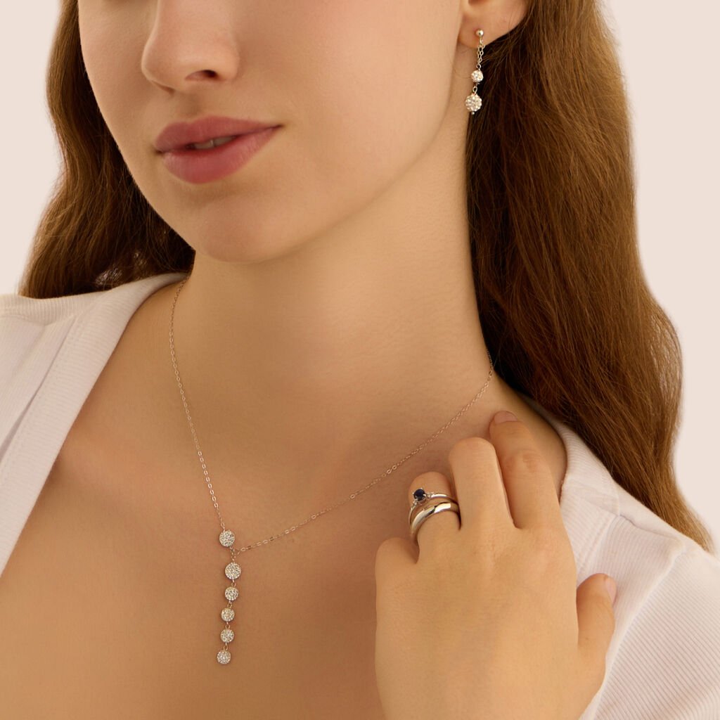 Anello Fantasia Charlotte Oro Bianco Zaffiro Diamante