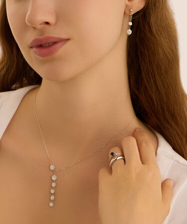Anello Fantasia Charlotte Oro Bianco Zaffiro Diamante