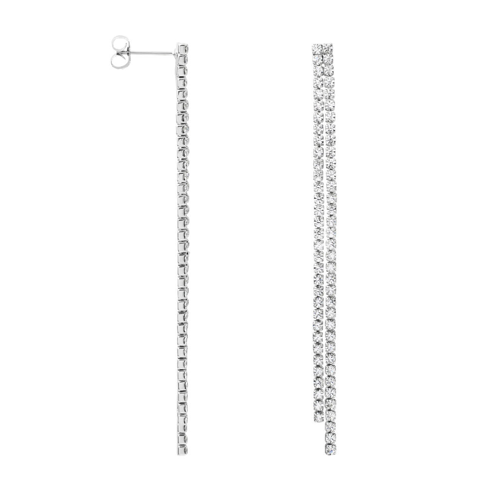 Orecchini Pendenti Tennis Romantic Shine Metallo Cristallo - Orecchini Pendenti Donna | Stroili