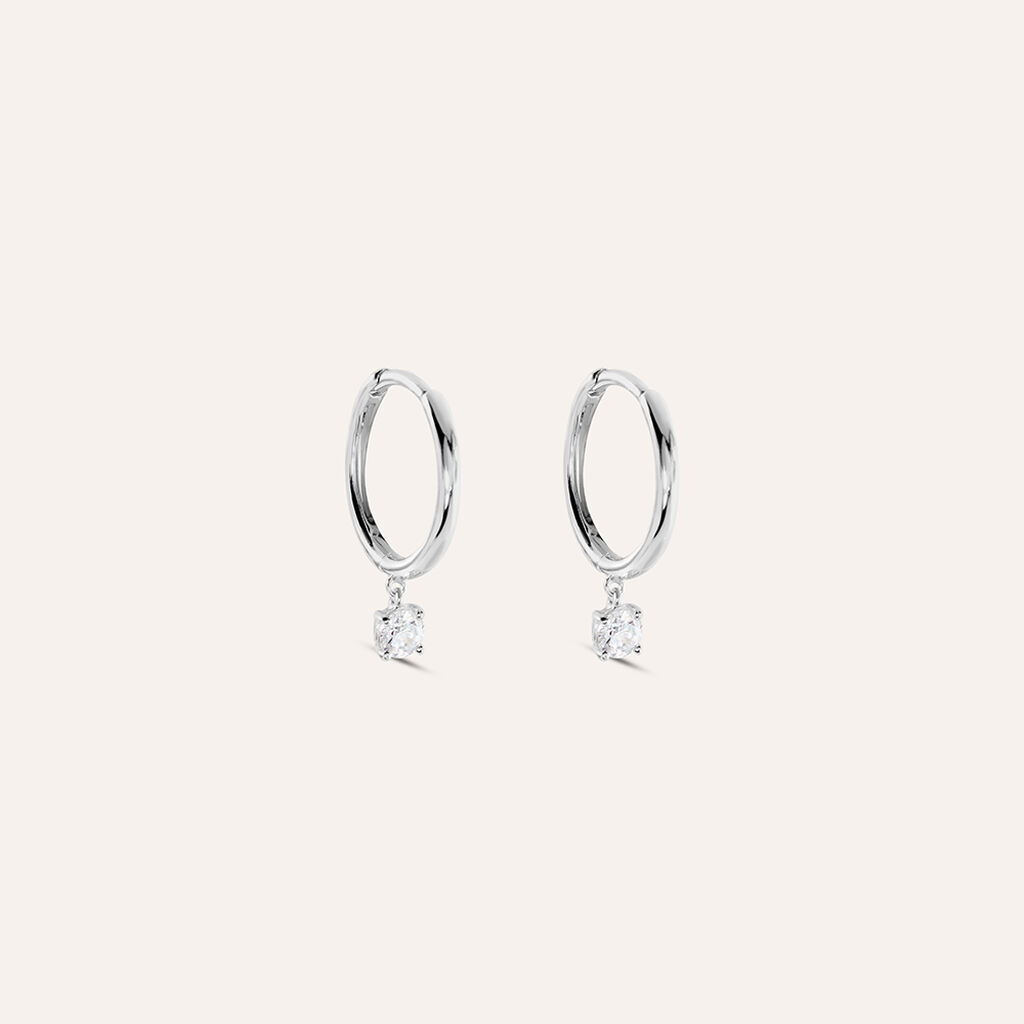 Orecchini A Cerchio Firmamenti Oro Bianco Diamante