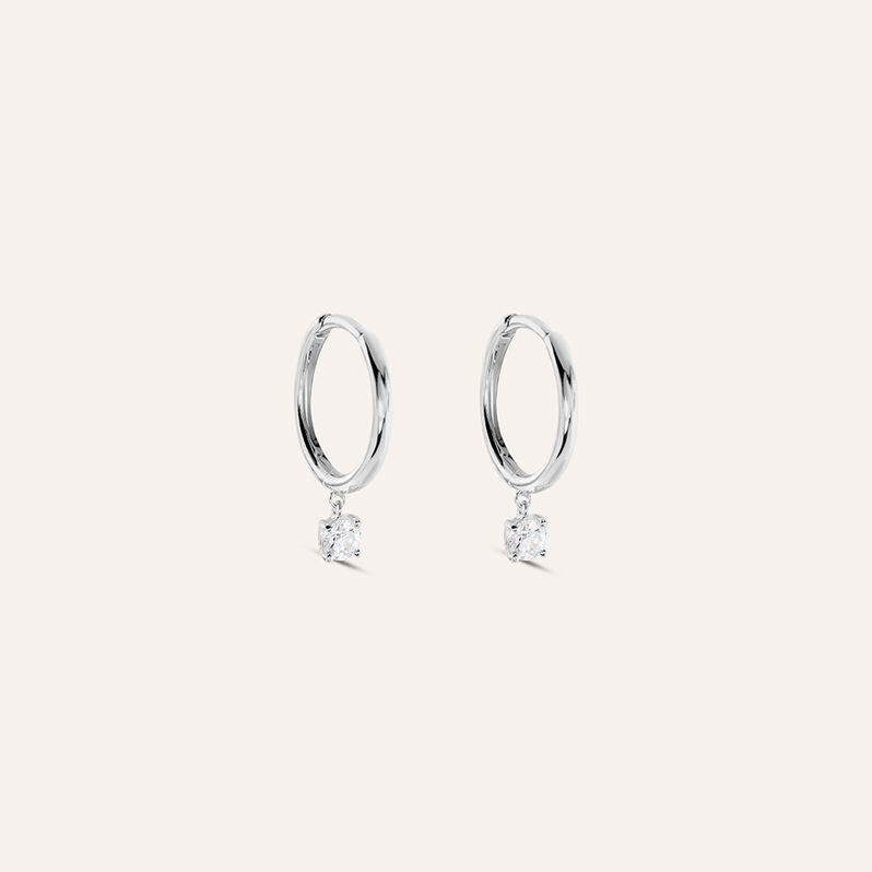 Orecchini A Cerchio Firmamenti Oro Bianco Diamante - Orecchini a Cerchio Donna | Stroili