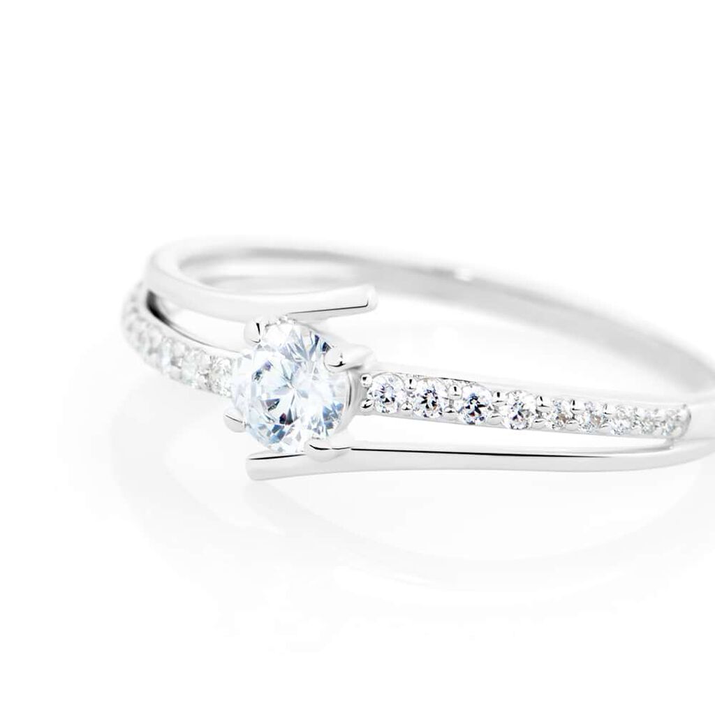 Anello Solitario Claire Oro Bianco Cubic Zirconia - Anelli con Pietre Donna | Stroili