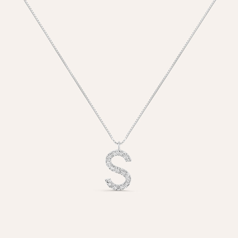 Collana Diamond Letters Oro Bianco Diamante - Collane Donna | Stroili