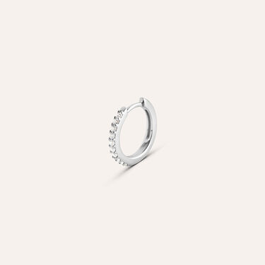 Mono Orecchino A Cerchio Gentleman Argento Rodiato Cubic Zirconia