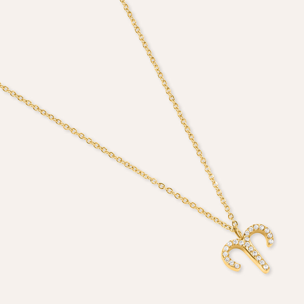 Collana Radiance Acciaio Dorato Cubic Zirconia