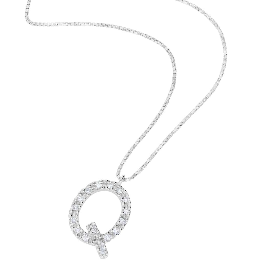 Collana Diamond Letters Oro Bianco Diamante - Collane Donna | Stroili