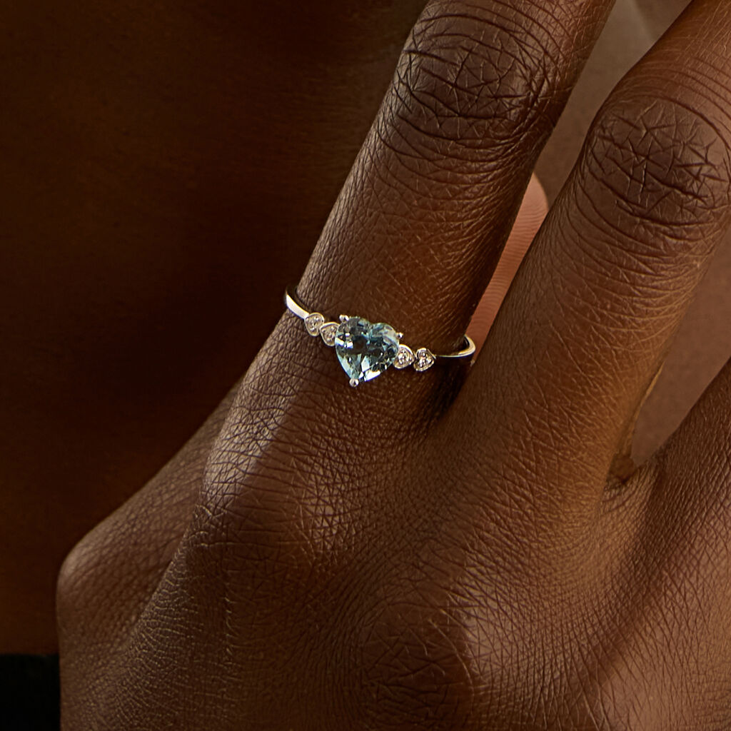 Anello Solitario Amélie Oro Bianco Topazio Cubic Zirconia