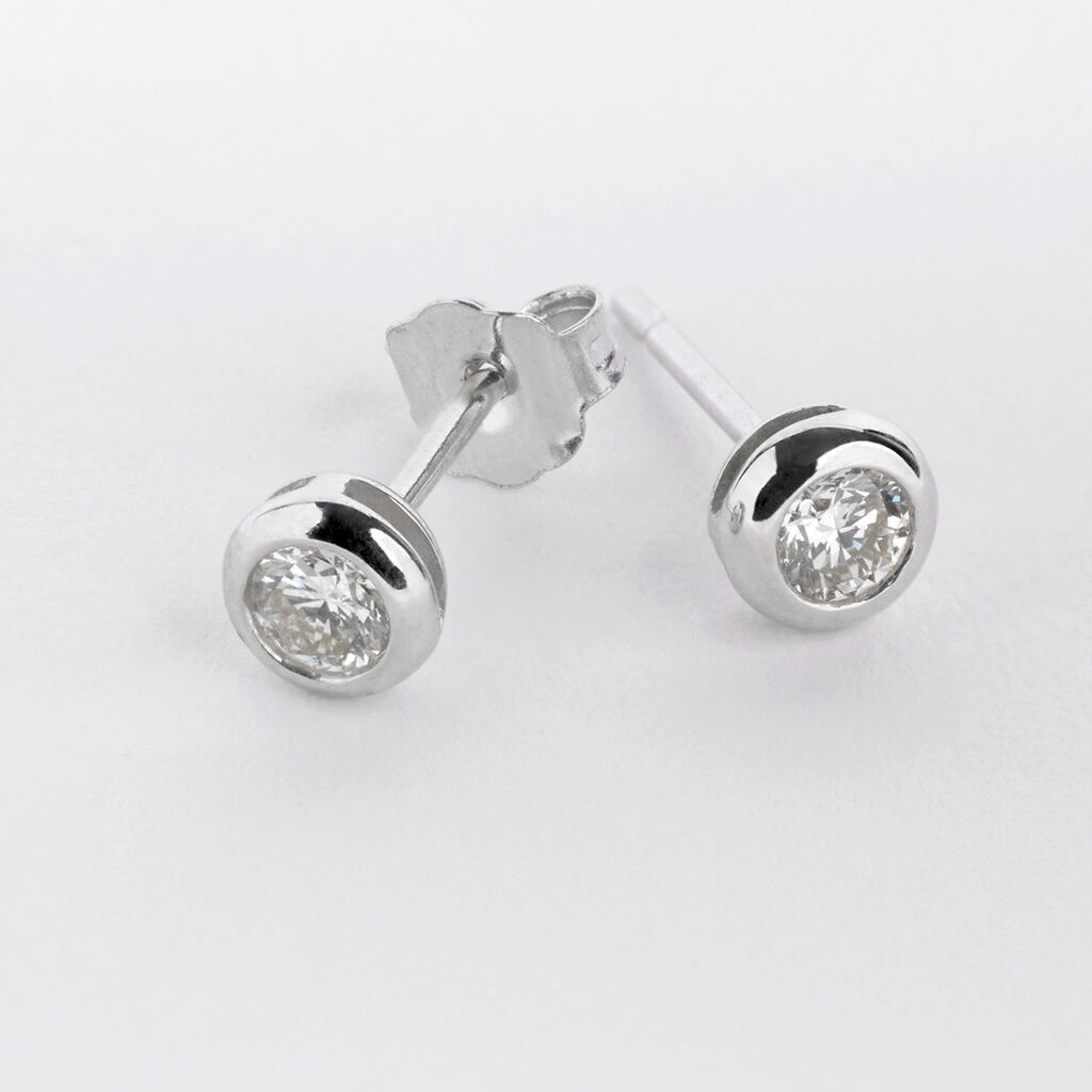 Orecchini Lobo Punto Luce Grace Oro Bianco Diamante - Orecchini a Lobo Donna | Stroili