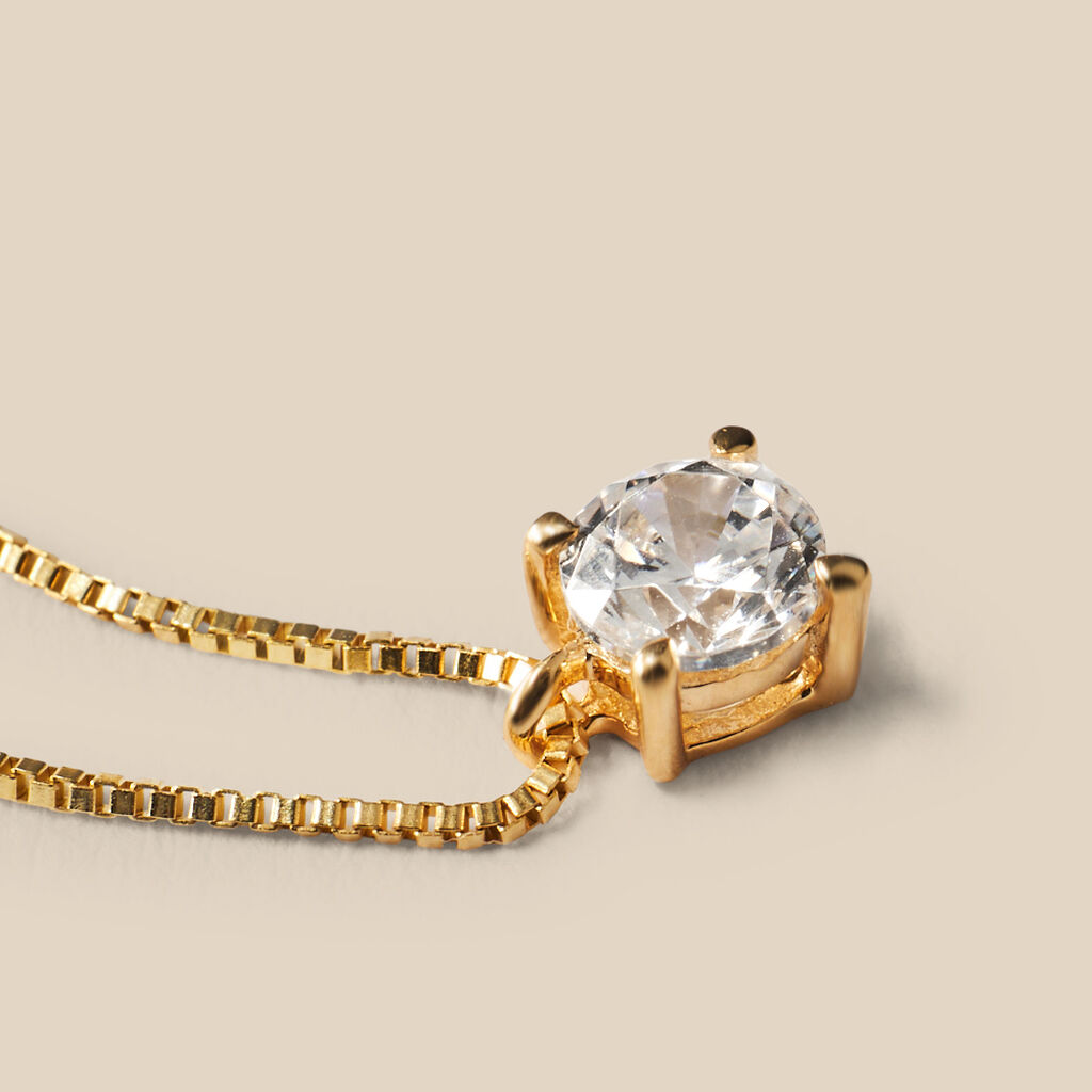 Collana Punto Luce Claire Oro Giallo Cubic Zirconia