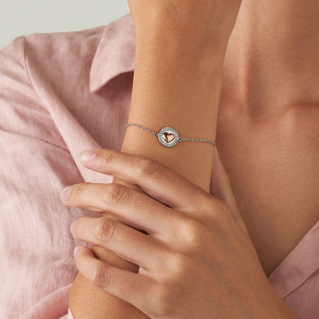 Bracciale Lady Chic Acciaio Rosa Cristallo - Bracciali con Incisione Donna | Stroili