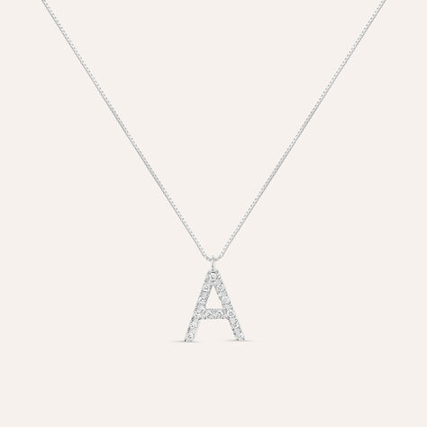 Collana Diamond Letters Oro Bianco Diamante - Collane Donna | Stroili