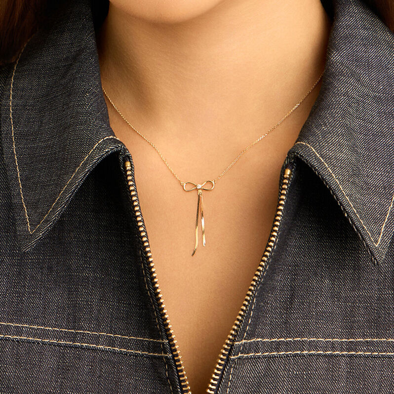 Collana Fiocco Beverly Oro Giallo Cubic Zirconia - Collane Donna | Stroili