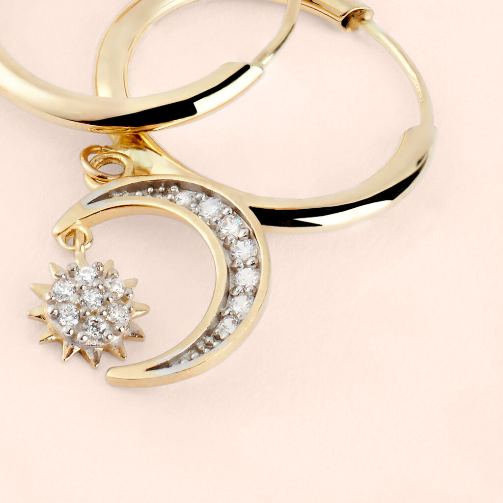 Orecchini A Cerchio Toujours Oro Giallo Cubic Zirconia