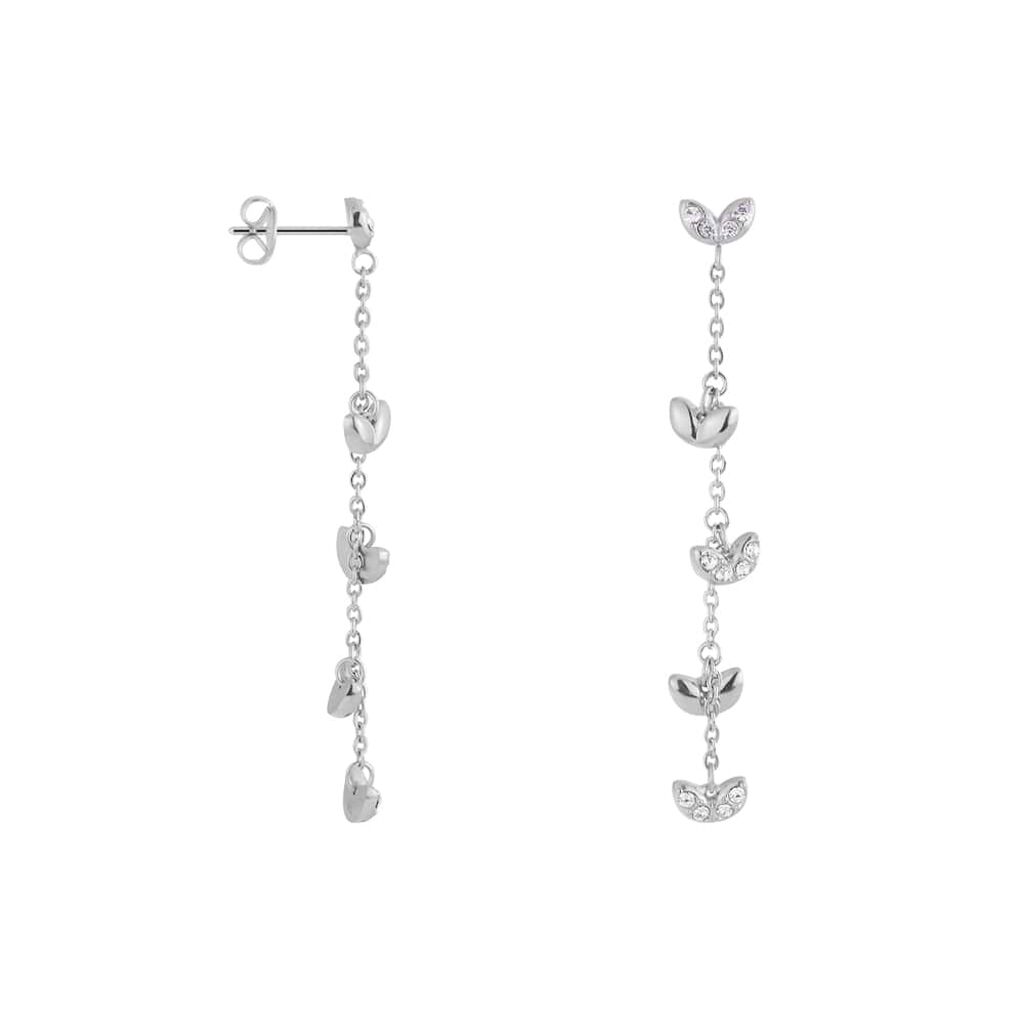 Orecchini pendenti Lady Chic Acciaio Foglie e Cristalli - Orecchini Pendenti Donna | Stroili