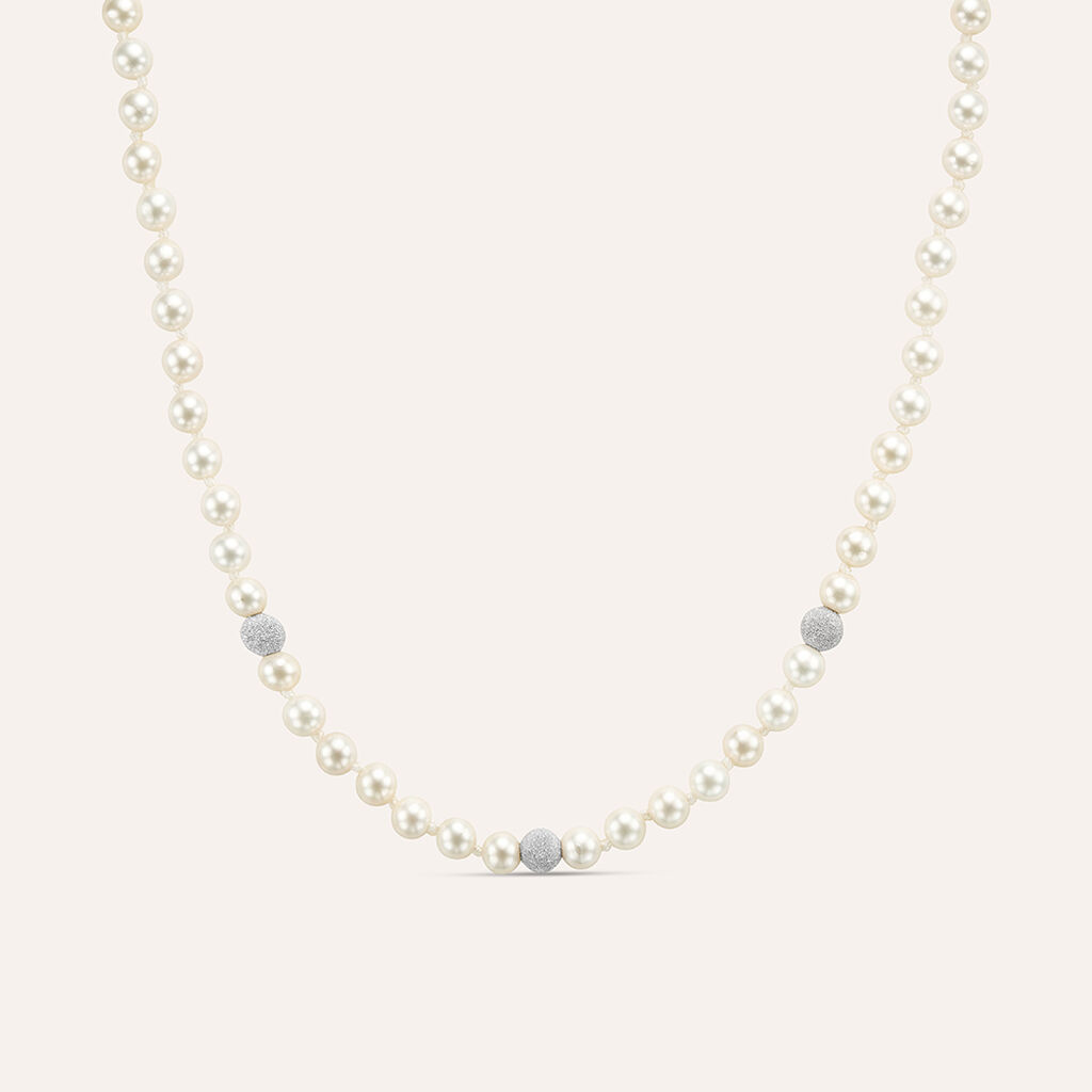 Collana Silver Pearls Argento Rodiato Perla sintentica