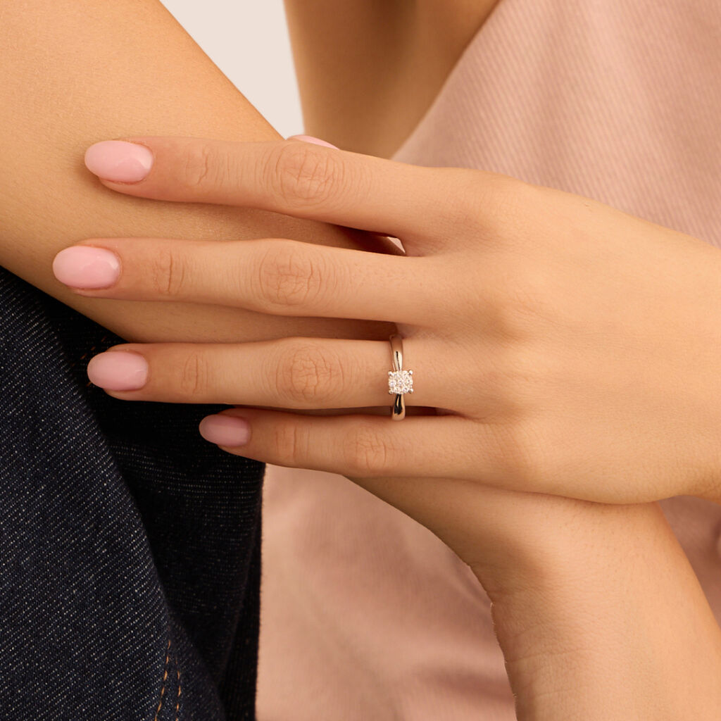 Anello Solitario Sophia Oro Bianco Diamante