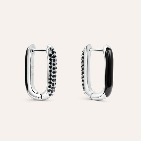 Orecchini A Cerchio Lady Sweet Acciaio Cristallo - Orecchini a Cerchio Donna | Stroili