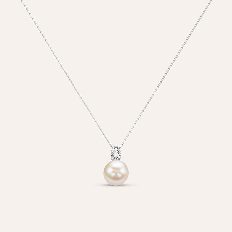 Collana Gold Pearls Oro Bianco Perla D'Acqua Dolce Diamante - Collane Donna | Stroili