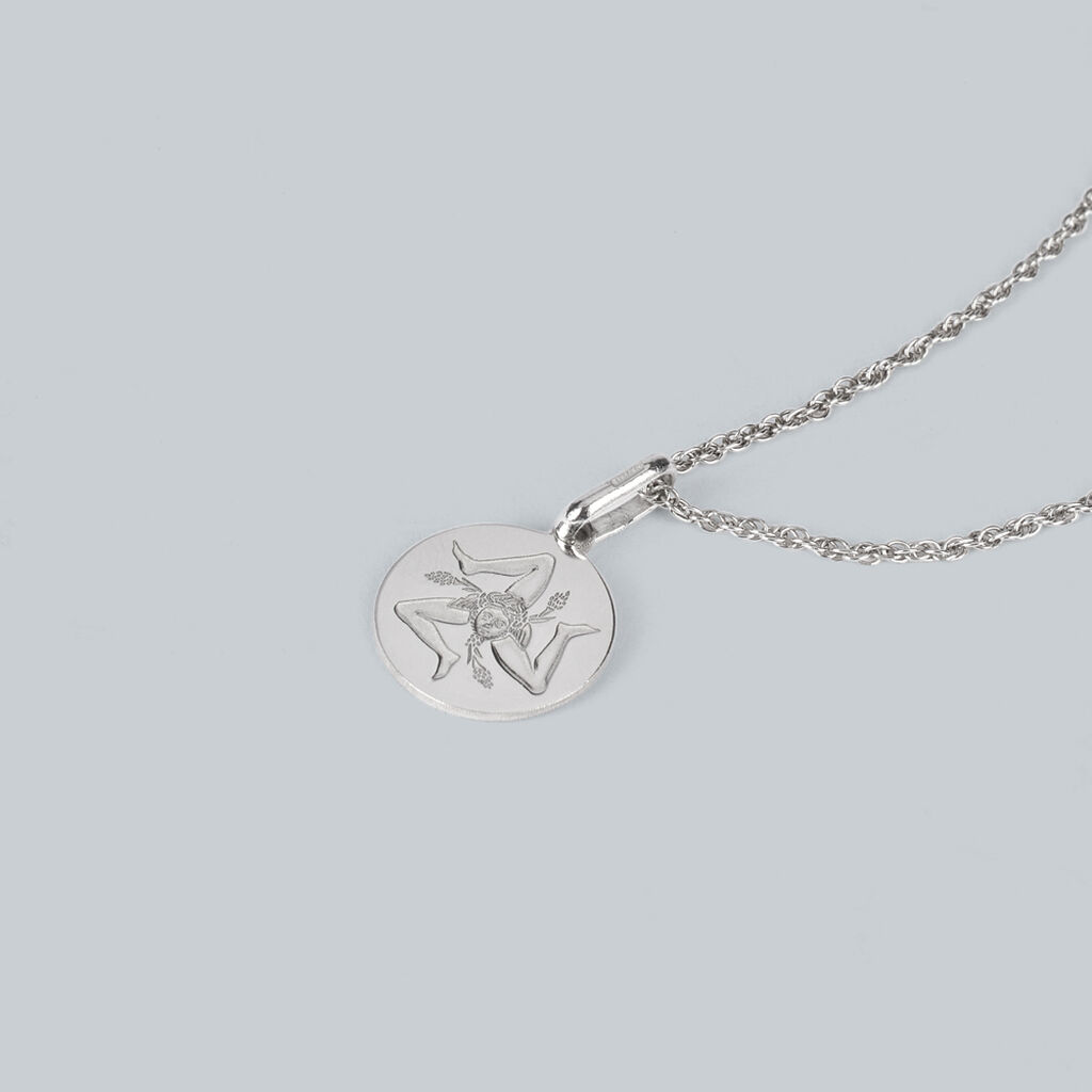 Pendente Saluti&Baci Trinacria Love Beats Argento Rodiato