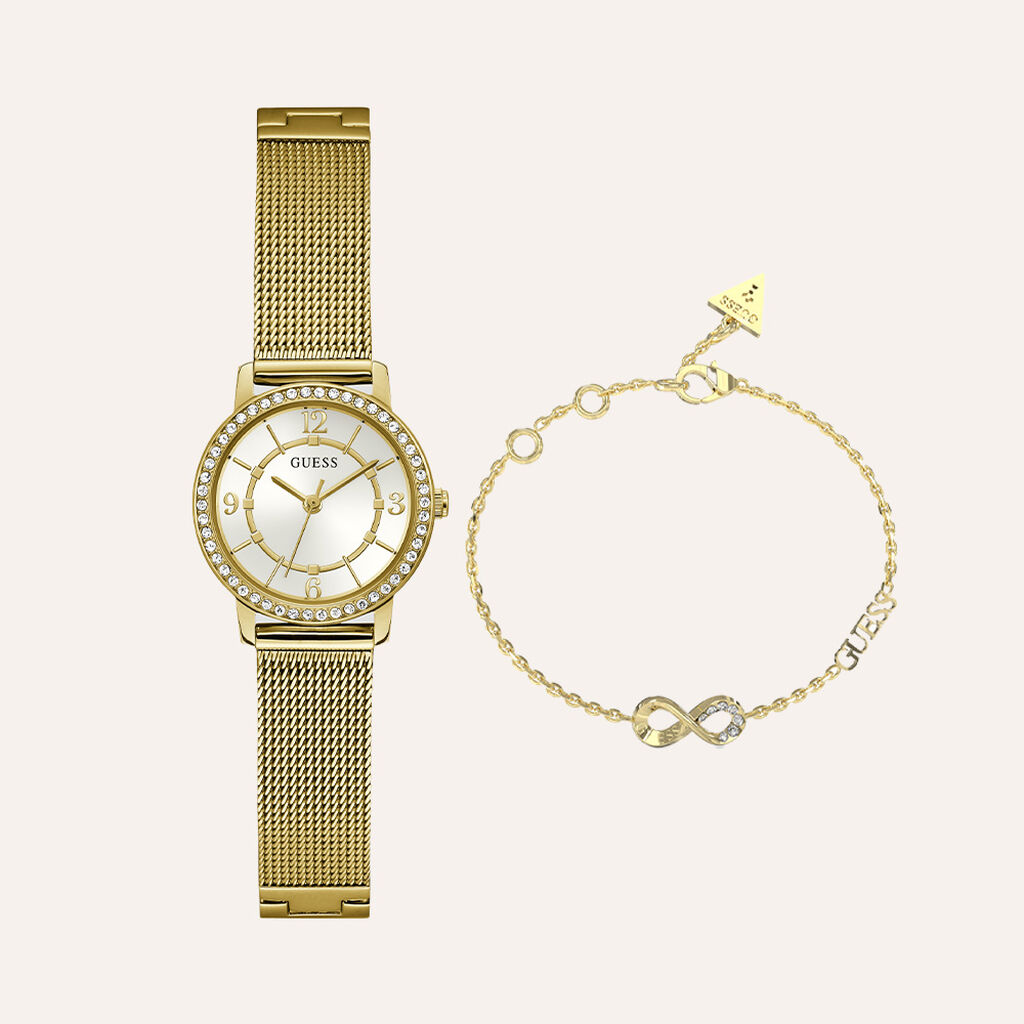 Combo Orologio Al Quarzo Guess Melody Jubs01537jwygs